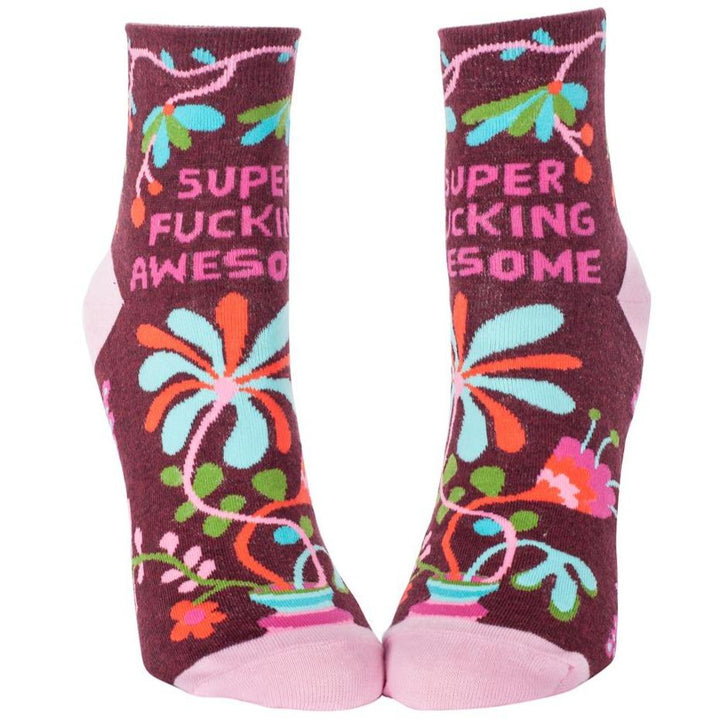Blue Q Socks & Tees Super F-ing Awesome  Women's Ankle Socks