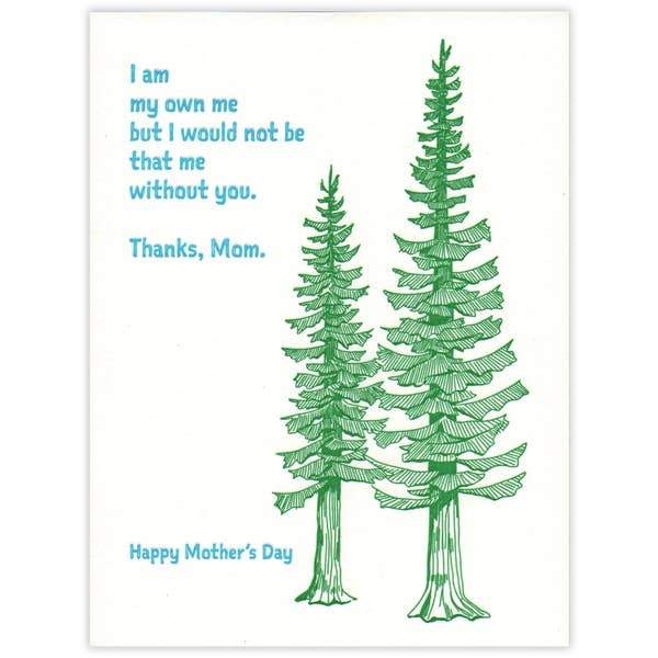 Brown Printing Inc / Waterknot STATIONARY - ST Greeting Cards Mother's Day Conifers Card
