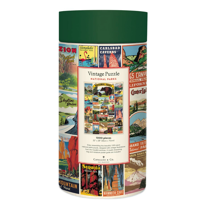 Cavallini Papers & Co Puzzles National Parks Posters 1000 Pc  Puzzle