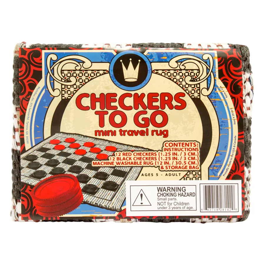 Channel Craft Games Mini Checkers to go travel rug