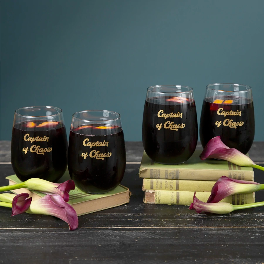 Counter Couture Drinkware & Mugs Captain of of Chaos Stemless Wine Glass