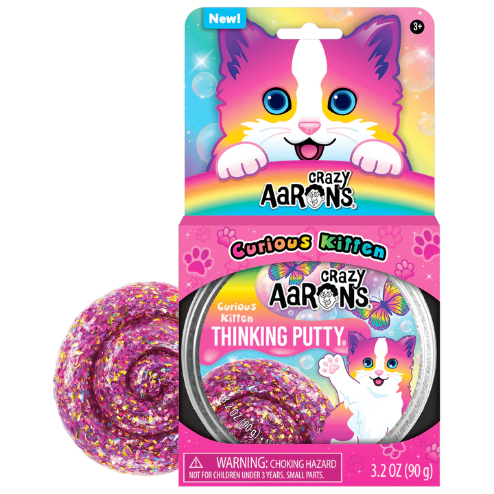 Crazy Aaron's Putty World Toy Creative Curious Kitten Crazy Aaron's Putty Pets 4" Tin