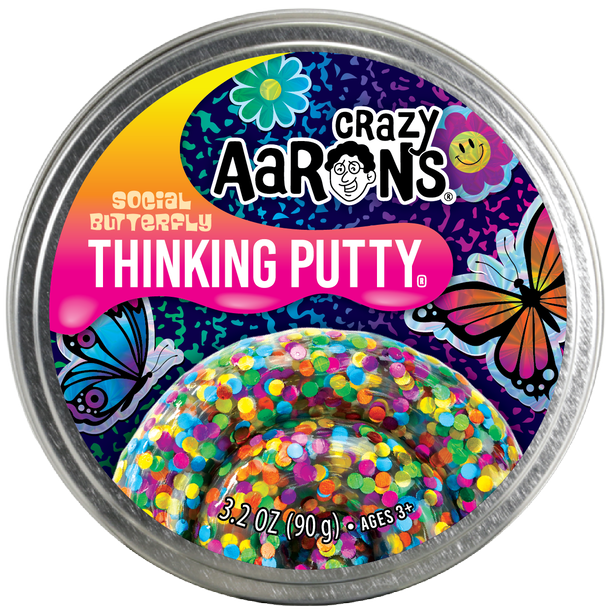 Crazy Aaron's Putty World Toy Creative Social Butterfly Trendsetter Crazy Aaron's Putty - 4" Tin