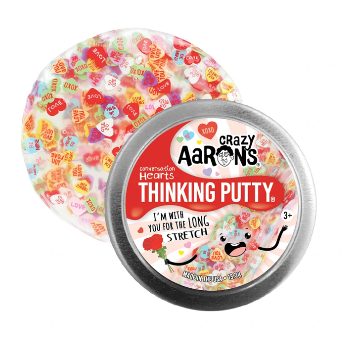 Crazy Aaron's Putty World Toy Creative With you for the Long Stretch Valentine's Day Thinking Putty 2" Tin