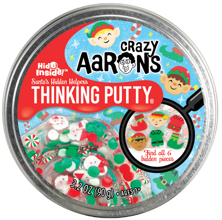Crazy Aaron's Putty World Toy Novelties 4" Santa's Hidden Helpers Crazy Aaron's Holiday Tin