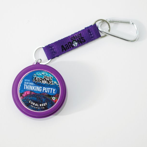 Crazy Aaron's Putty World Toy Novelties Purple Mini Bag Clip - putty not included Small Tin of Thinking Putty