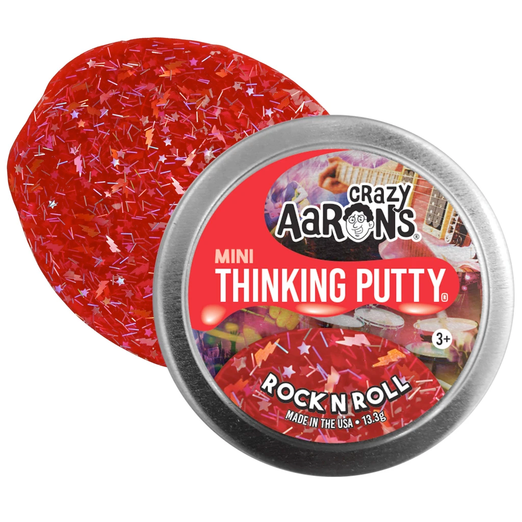 Crazy Aaron's Putty World Toy Novelties Rock N Roll Crazy Effects Small Tin of Thinking Putty