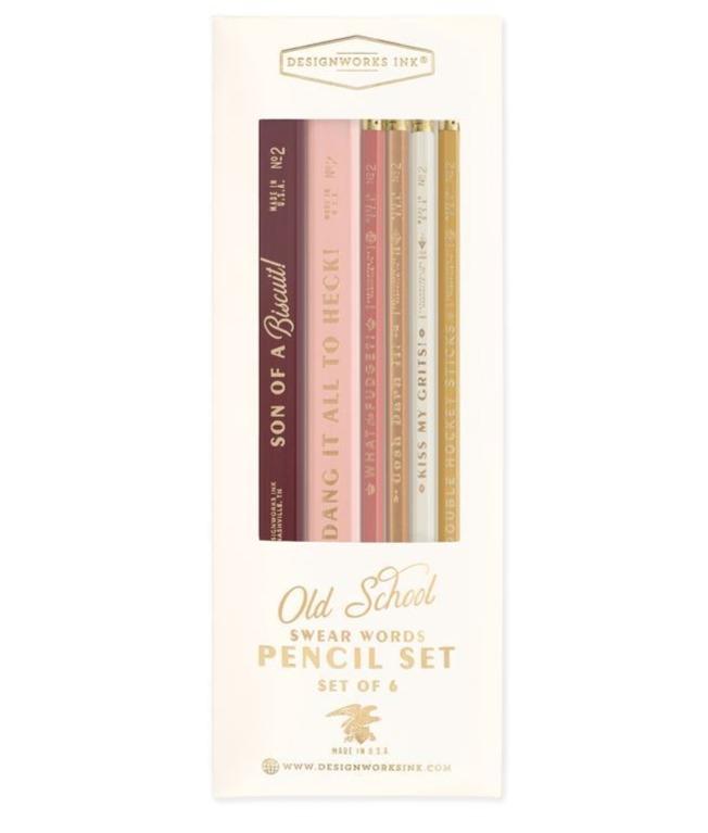 Designworks Ink Office Goods Vintage Swear Words Pencil Set
