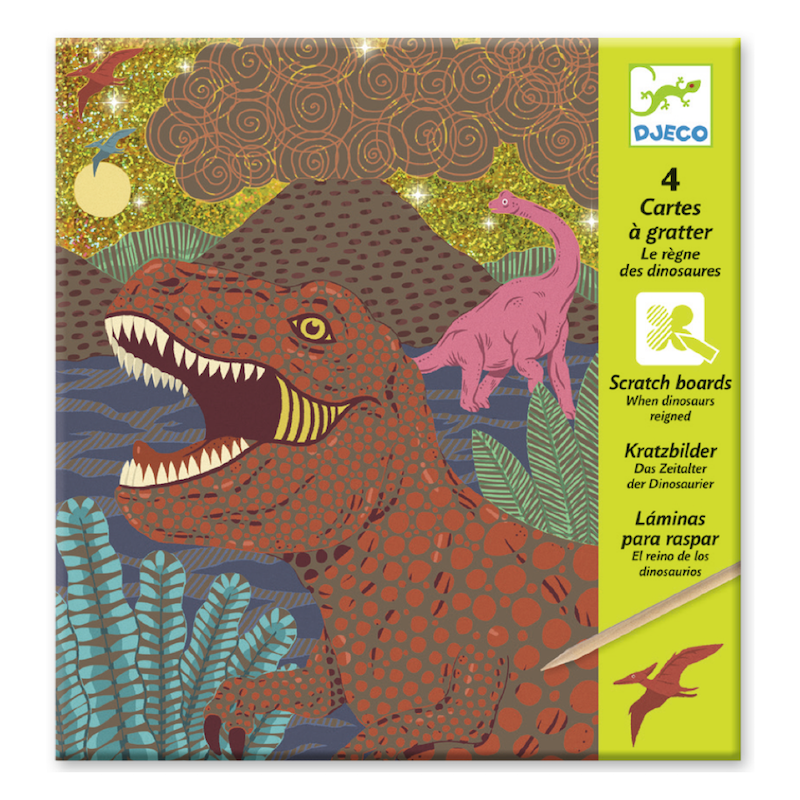 DJECO Arts & Crafts Dinosaurs Scratch Cards