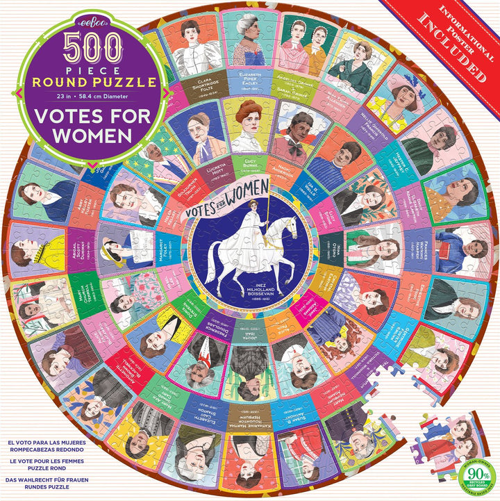EEBOO PUZZLES Votes for Women 500Pc Round Puzzle
