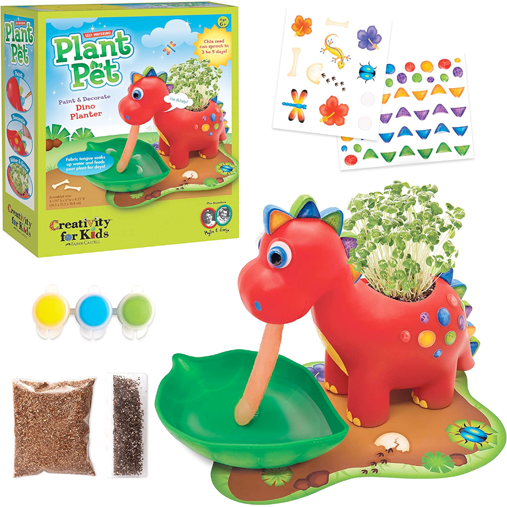 Faber-Castell / Creativity for Kids Arts & Crafts Dinosaur Self-Watering Plant Pet Kit