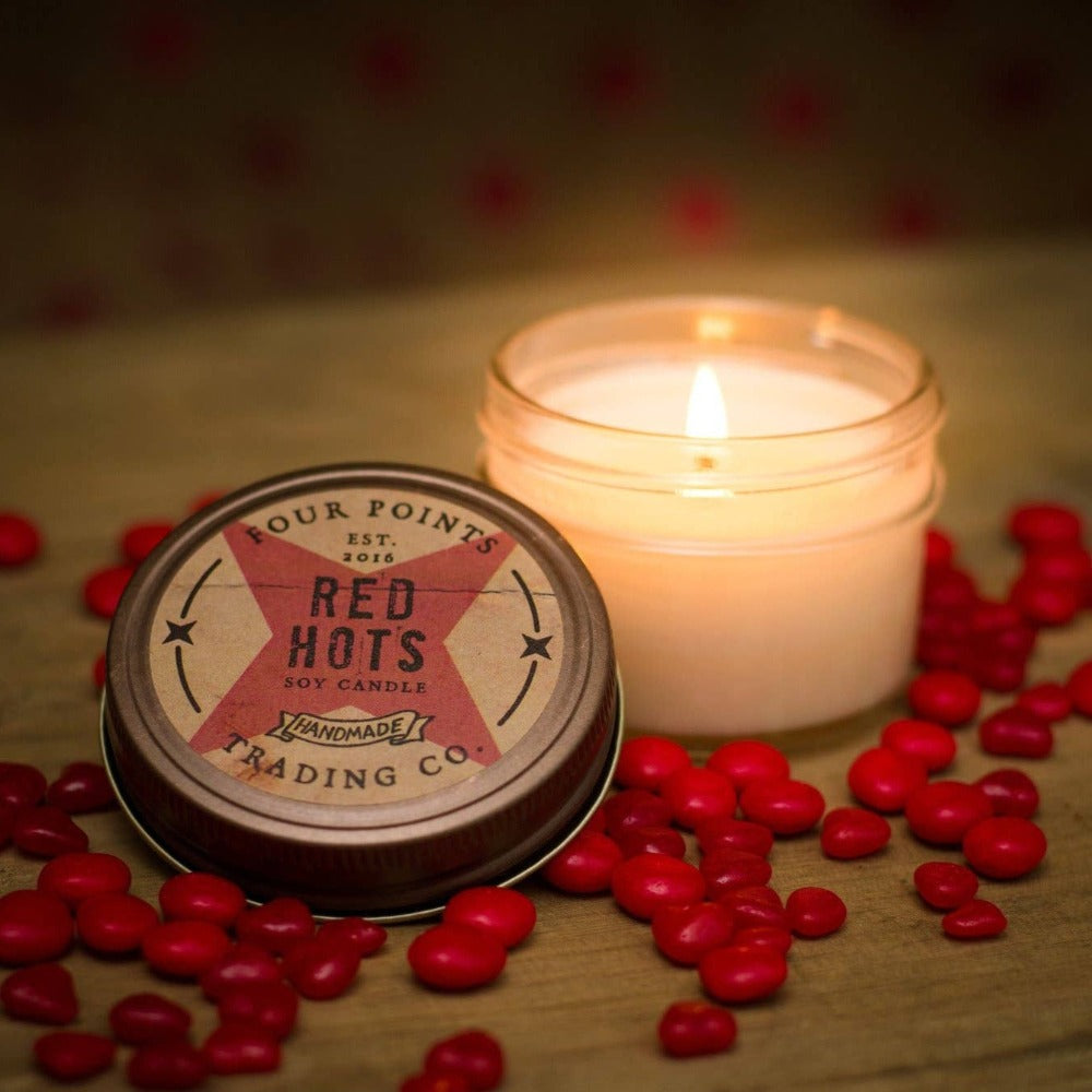 Four Points Trading Co Home Decor Handmade Soy Candle - Red Hot 4oz