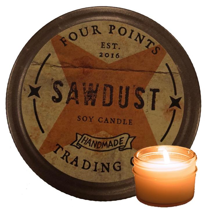 Four Points Trading Co Home Decor Handmade Soy Candle - Sawdust  4oz