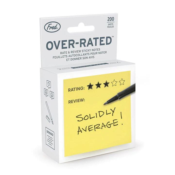 Fred & Friends Office Goods Over-Rated Sticky Notes