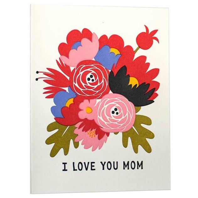 Fugu Fugu Press Greeting Cards I love You Mom Bouquet Card