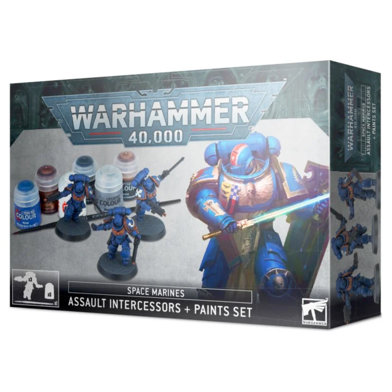 Games Workshop Games Warhammer 40K Space Marines Assault Intercessors + Paint Set