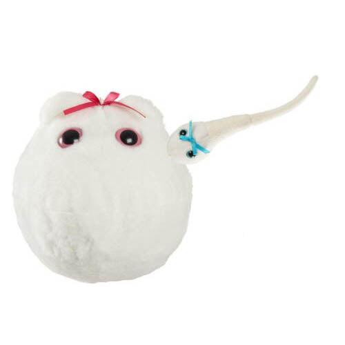 Giantmicrobes Toy Stuffed Plush XL Egg with magnetic mini Sperm