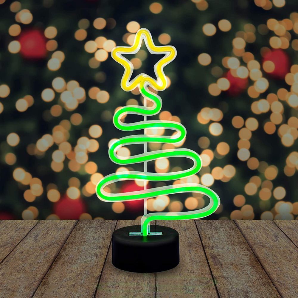 Gift Republic Toy Novelties Festive Neon Christmas Tree Light