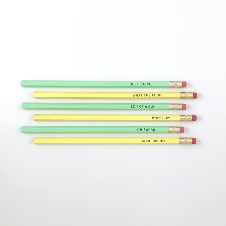 Grey Street Papers Office Goods Grandma's Cuss Words Set Of 6 Pencils