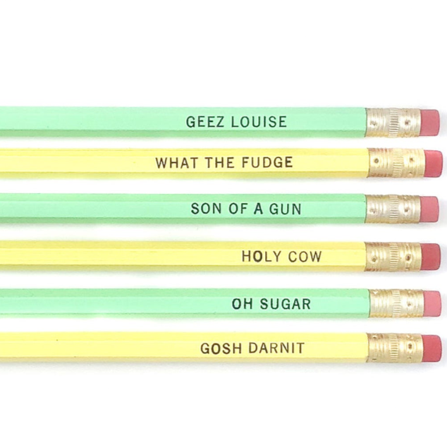 Grey Street Papers Office Goods Grandma's Cuss Words Set Of 6 Pencils