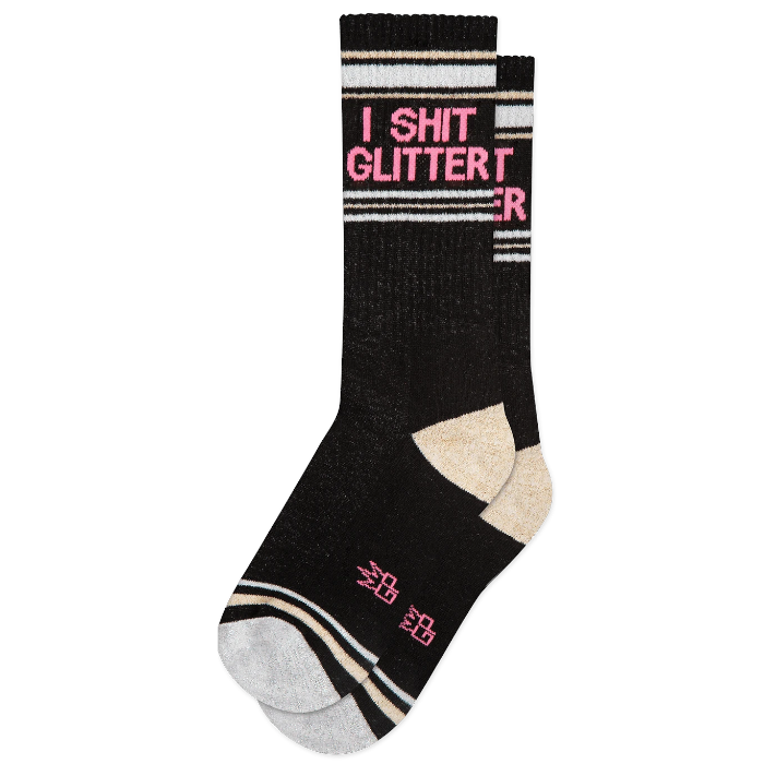 Gumball Poodle Clothing I Sh*t Glitter Ribbed Gym Socks