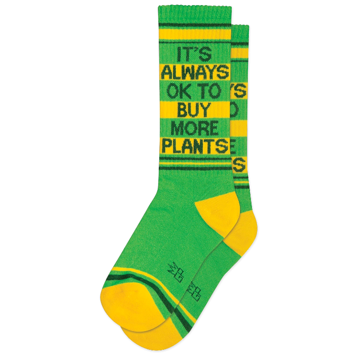 Gumball Poodle Clothing It's always ok to buy more plants Ribbed Gym Socks