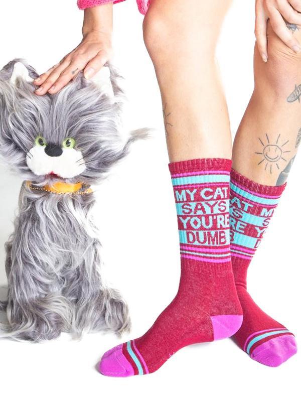 Gumball Poodle Clothing My Cat Says You're Dumb Ribbed Socks