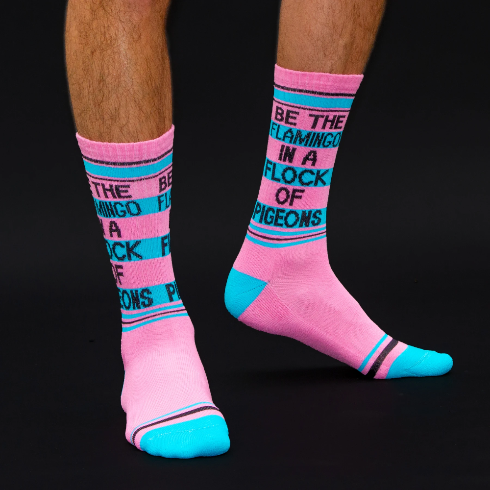 Gumball Poodle Socks & Tees Be the Flamingo in the flock of Pigeons Socks