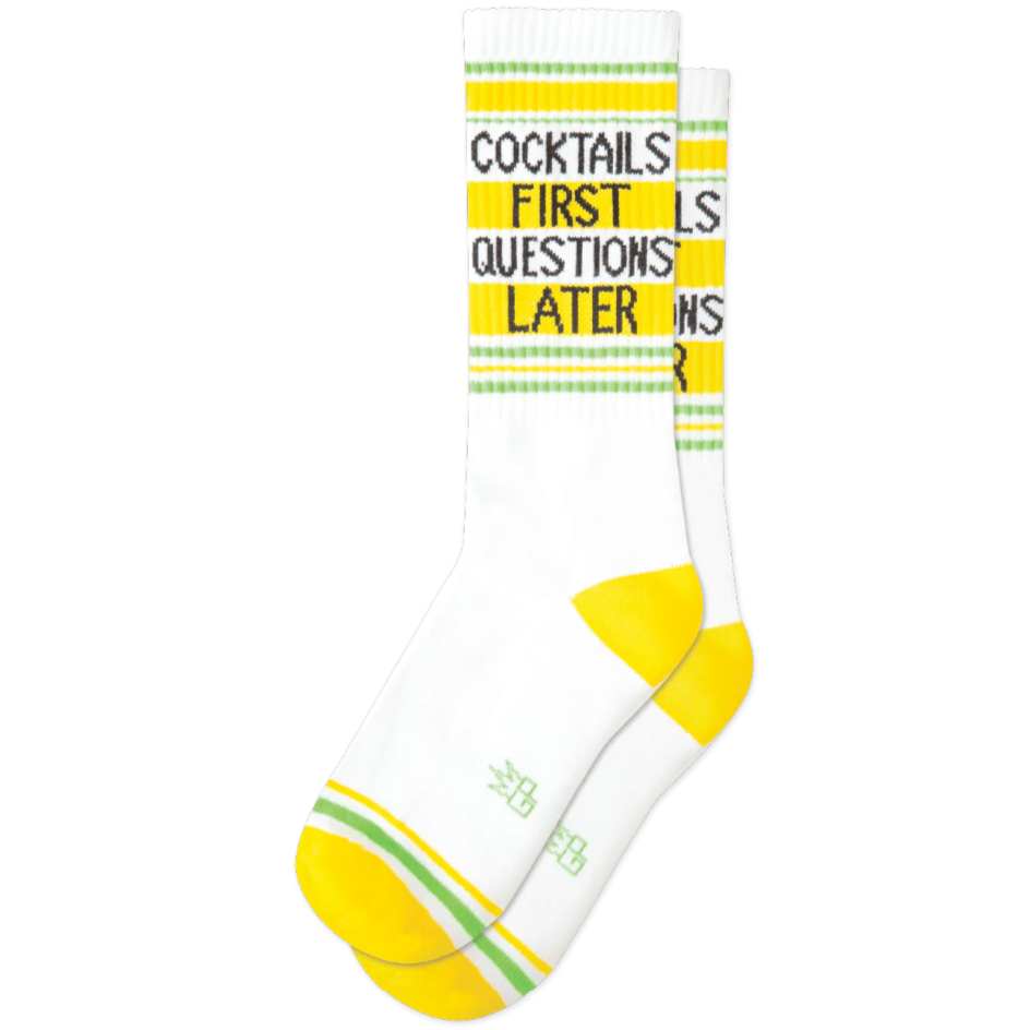 Gumball Poodle Socks & Tees Cocktails First Questions Later Socks