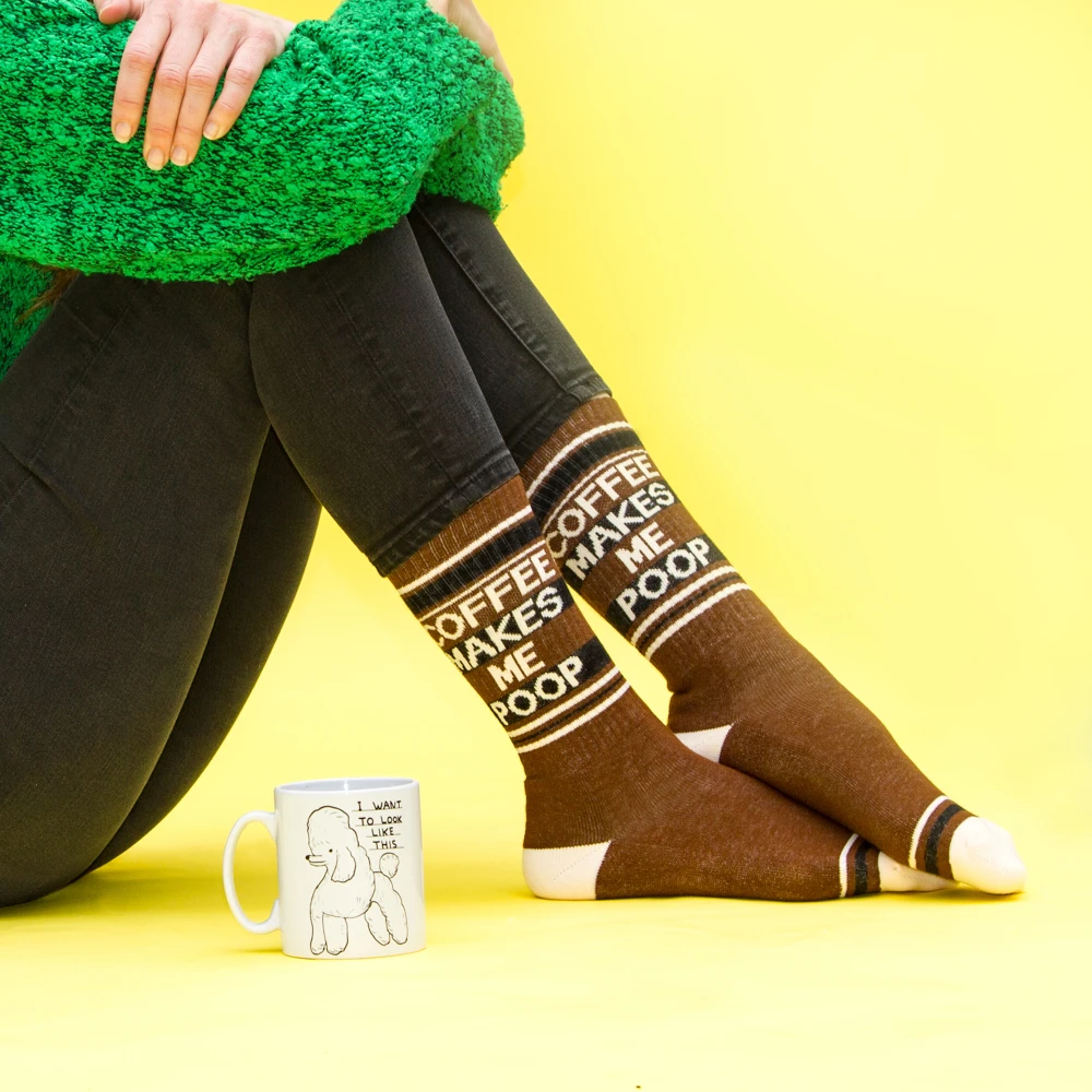 Gumball Poodle Socks & Tees Coffee Makes Me Poop Socks