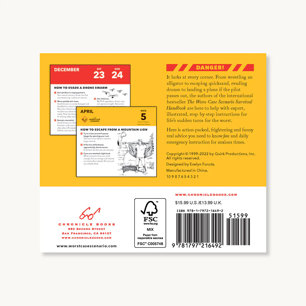 Worst Case Scenario 2024 Daily Survival Calendar Off the Wagon Shop Worst Case Scenario 2024 Daily Survival Calendar Off the Wagon Shop