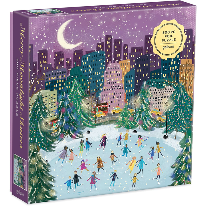 Hachette - Chronicle Books Puzzles Merry Moonlight Skaters 500 pc puzzle