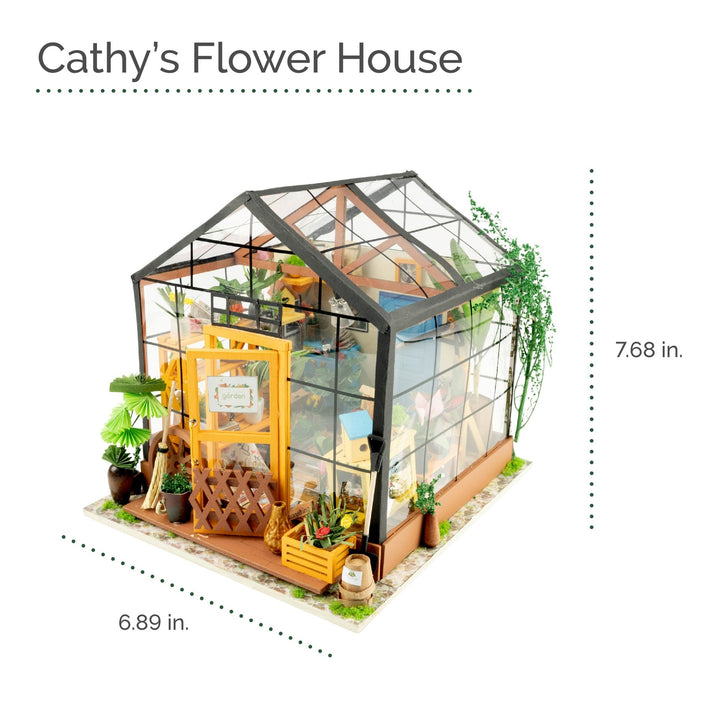 Hands Craft Arts & Crafts Cathy's Flower House DIY Miniature Dollhouse Kit