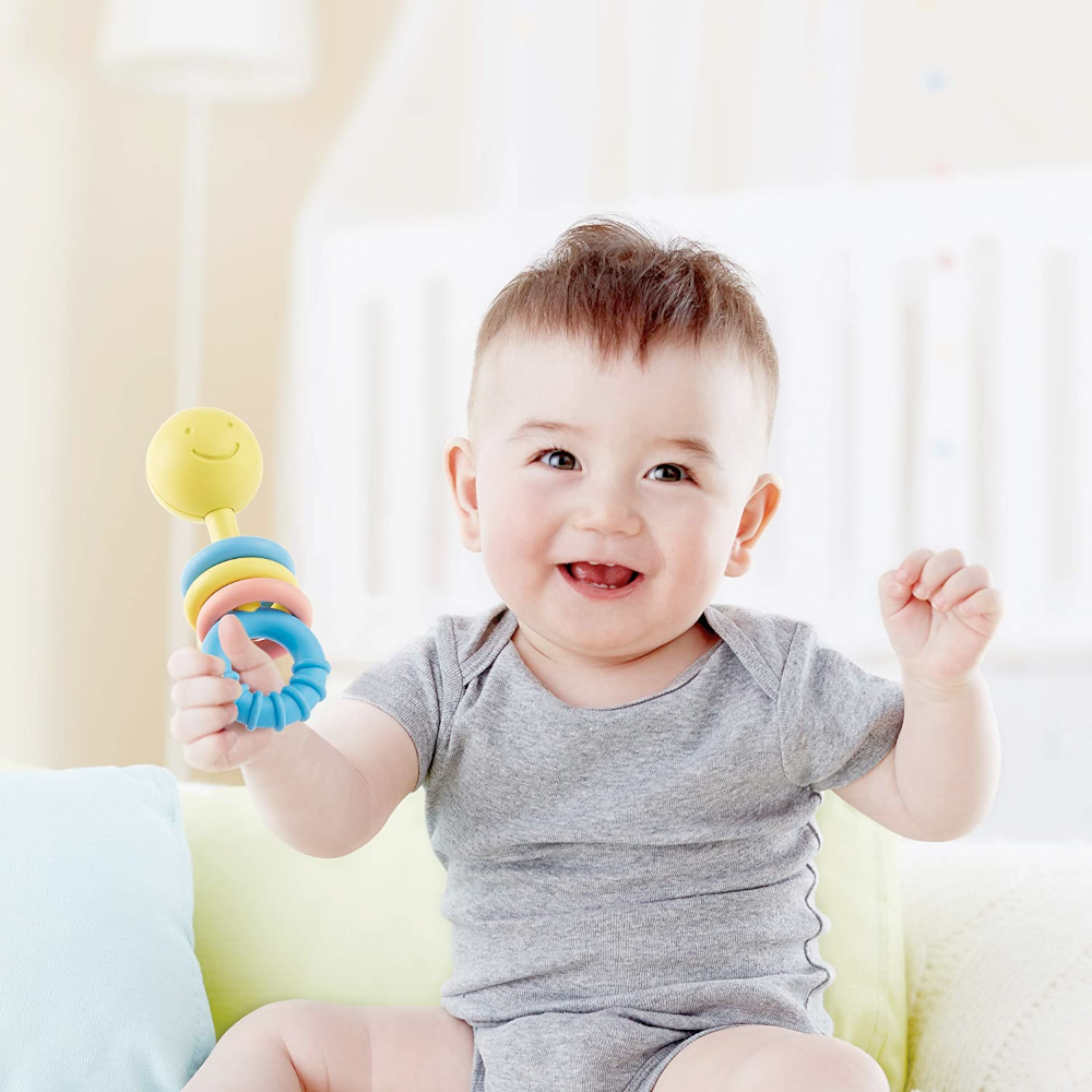 Hape Toy Infant & Toddler Rattling Rings Teether