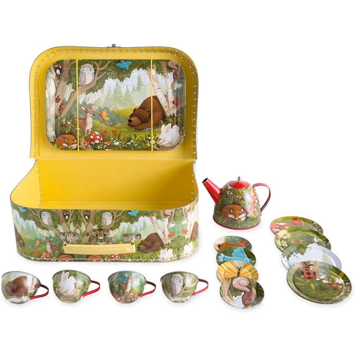 Hearthsong Toy Creative Woodland Tin Tea Set