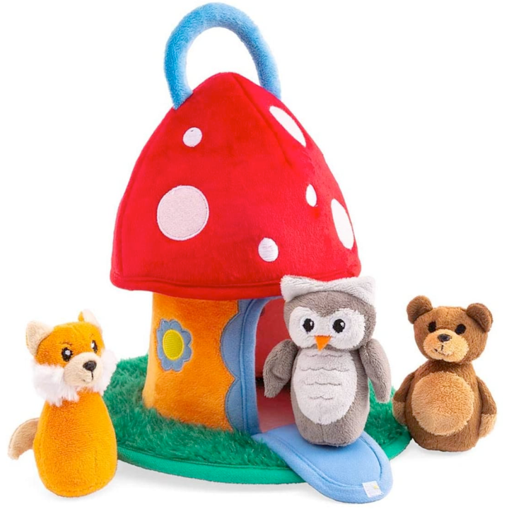 Hearthsong Toy Infant & Toddler Plush Toadstool Cottage Play Set
