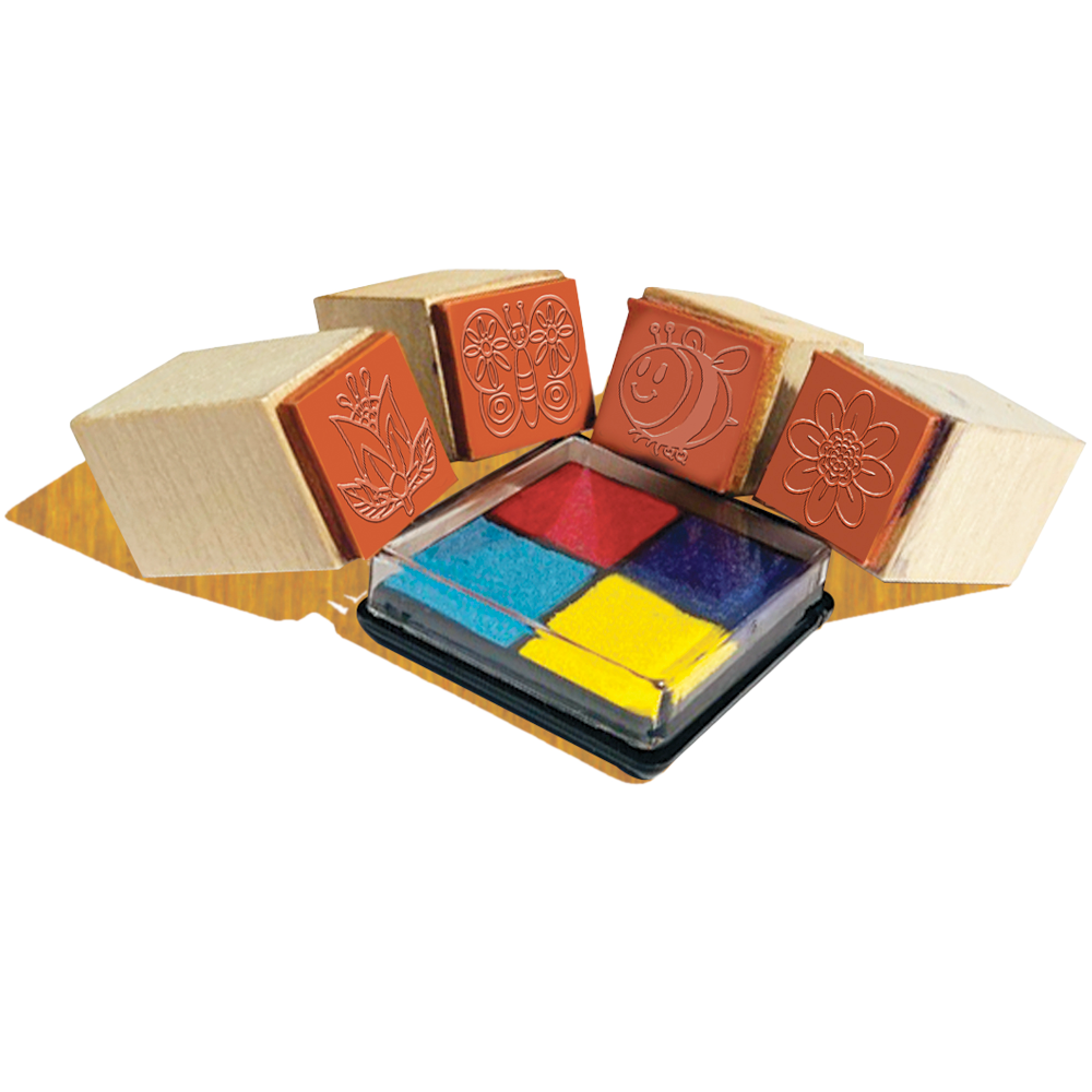House of Marbles Toy Novelties Wooden Stamp set Garden