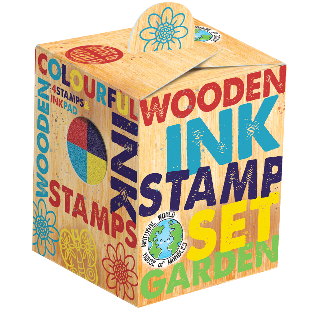 House of Marbles Toy Novelties Wooden Stamp set Garden
