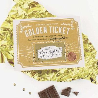 Inklings Greeting Cards Golden Ticket Scratch-off Card