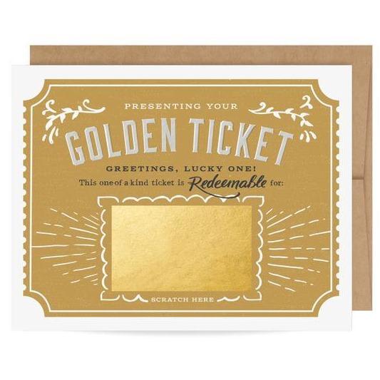 Inklings Greeting Cards Golden Ticket Scratch-off Card
