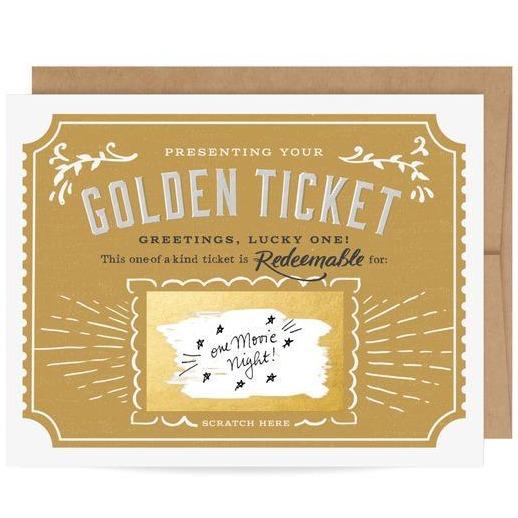 Inklings Greeting Cards Golden Ticket Scratch-off Card