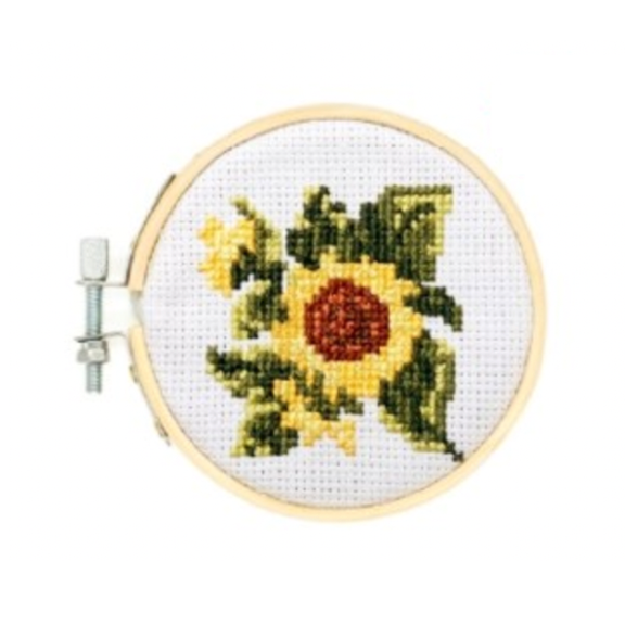 KIKKERLAND Arts & Crafts Sunflower Mini Cross Stitch Kit
