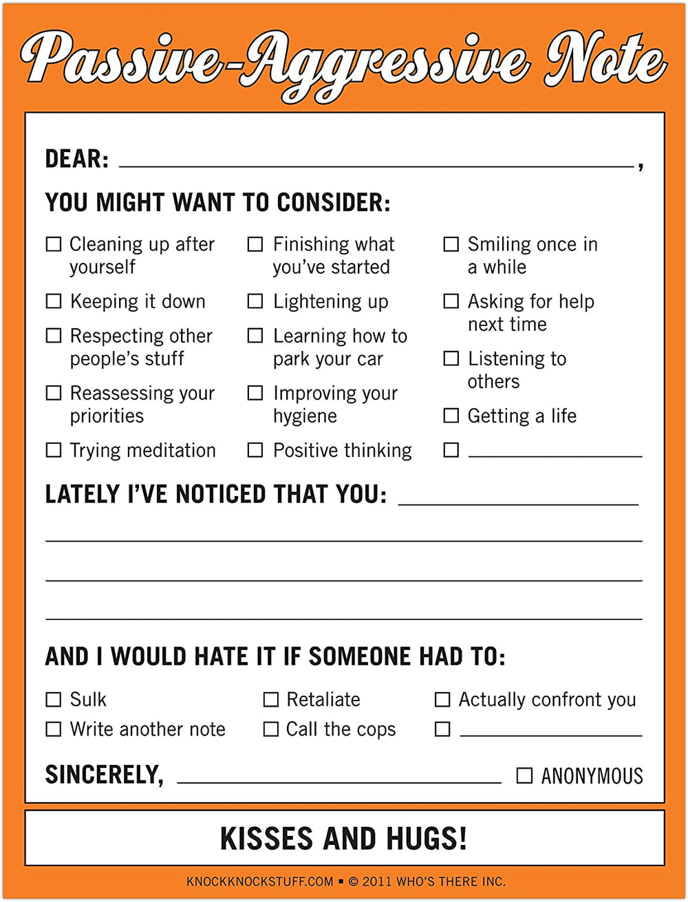 Knock Knock Home Office Nifty Note: Passive-Aggressive
