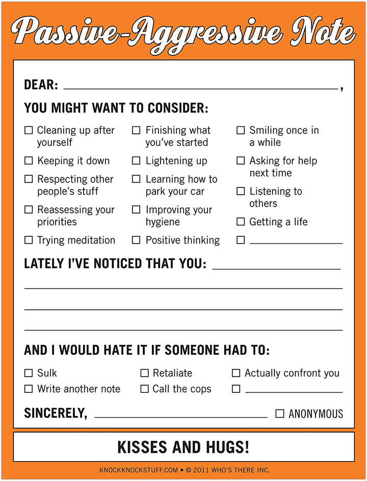Knock Knock Home Office Nifty Note: Passive-Aggressive