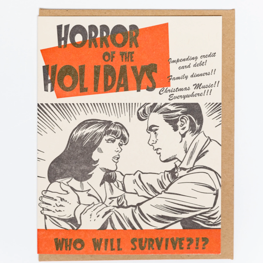 Lady Pilot Letterpress Greeting Cards Horror Holidays Greeting Card