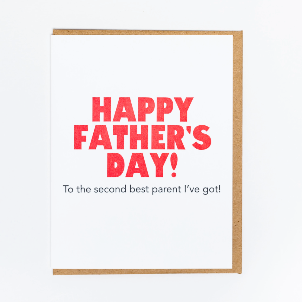 Lady Pilot Letterpress Greeting Cards Second Best Father's Day Letterpress Card