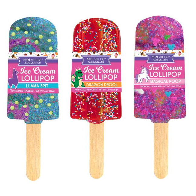 Melville Candy Candy Rainbow Puke Lollipops - Set of 3