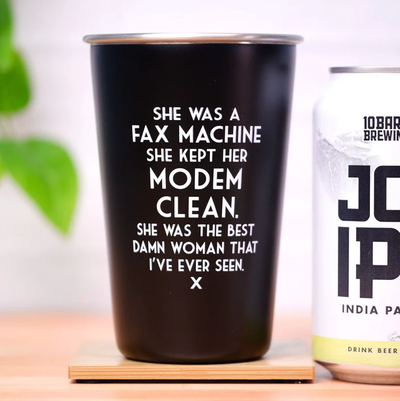 Meriwether Drinkware & Mugs She was a fax machine Mistaken Lyrics Tumbler