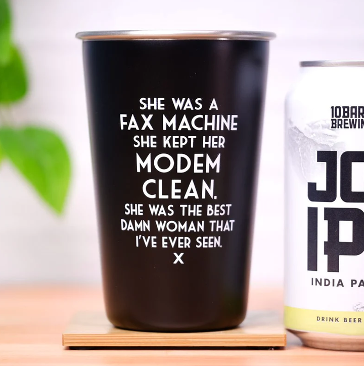 Meriwether Drinkware & Mugs She was a fax machine Mistaken Lyrics Tumbler