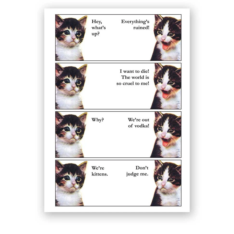 Mincing Mockingbird Greeting Cards Vodka Kittens Card
